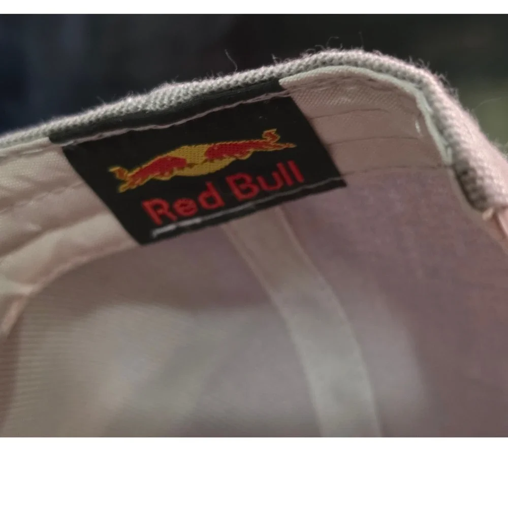 Red Bull Racing Snapback Hat Grey Embroidered Logo Adjustable Flat Brim Cap